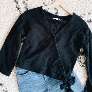 Madewell Texture & Thread Long-sleeve wrap top